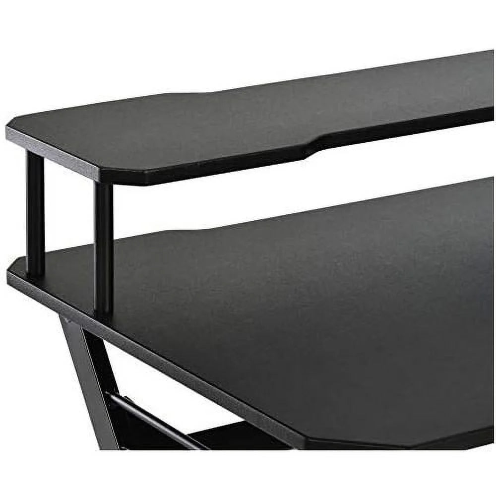 55 Inch Black Gaming Desk with Monitor Stand P57989