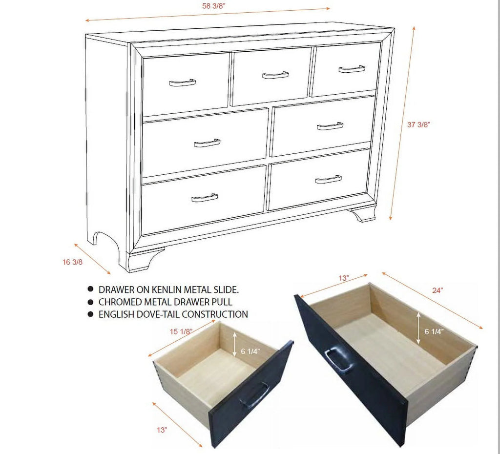 5 Piece Queen Size Gray Wood Bedroom Set X968