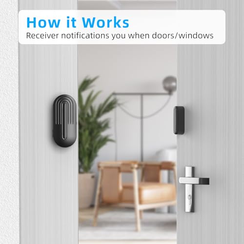 Wireless Door Sensor Chime 500 FT Range 26 Chimes 2 Sensors 1 Receiver B57251