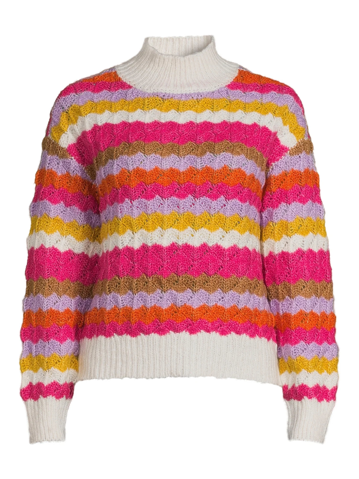 Women's Mock Neck Pullover Sweater with Long Sleeves, Midweight B4556
