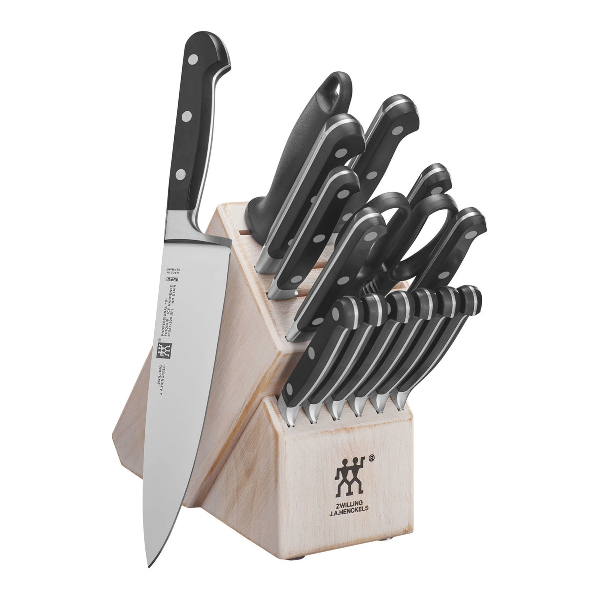 16 Pc Knife Set with Rubberwood Block G720