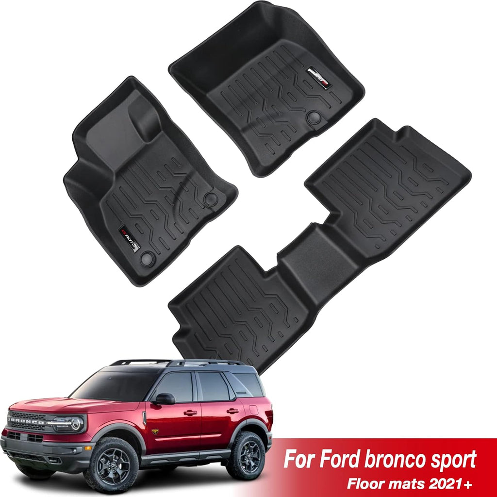 3D Design All Weather Floor Liners for 2021 2022 Ford Bronco Sport 4 Door Black L3765