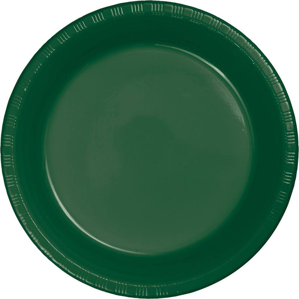 Hunter Green Plastic Banquet Plate (Case of 240) M84075