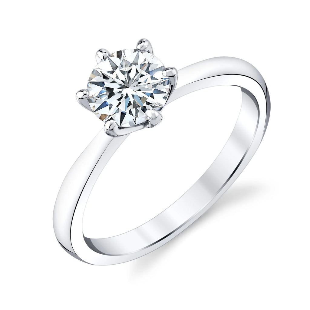 1 Carat Round Brilliant Moissanite Sterling Silver 925 Engagement Ring N983724