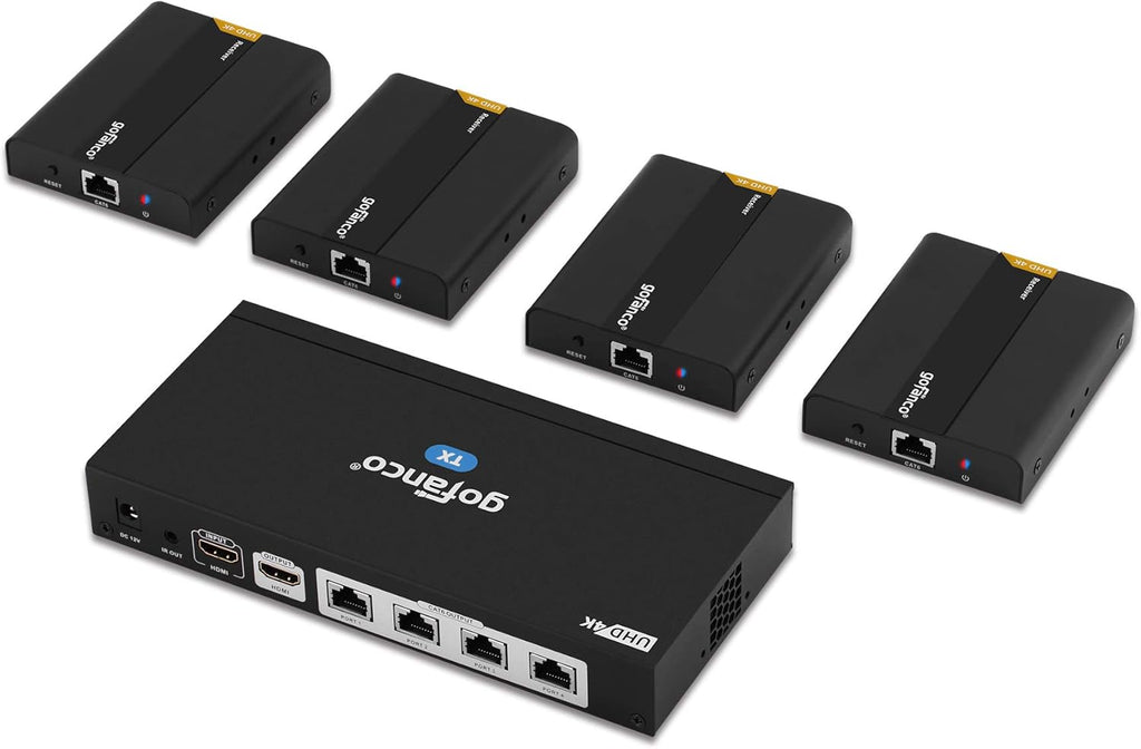 1x4 HDMI Extender Splitter 1080p Over Ethernet Cable with HDMI Loopout J982142