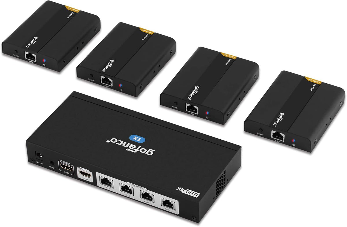 1x4 HDMI Extender Splitter 1080p Over Ethernet Cable with HDMI Loopout J982142
