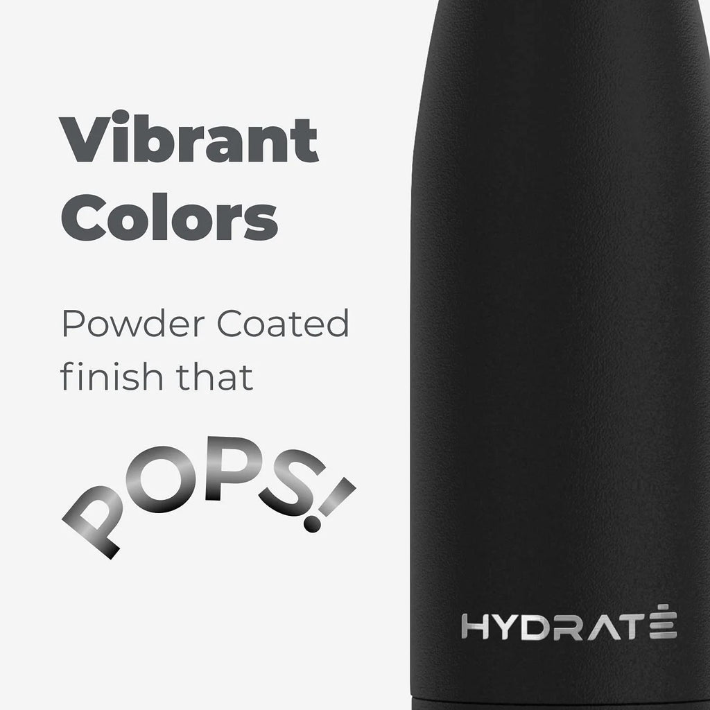 Carbon Black Stainless Steel Water Bottle 500ml Insulated Reusable X242816