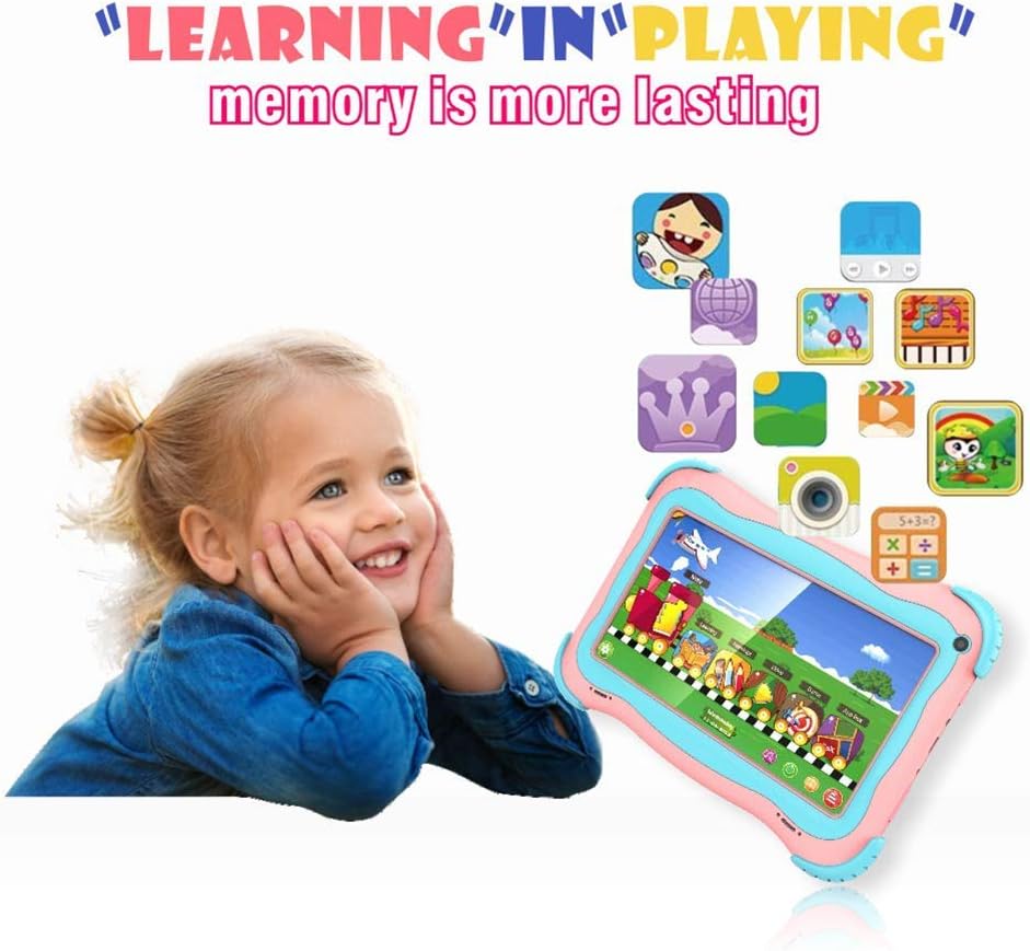Pink Kids Tablet 7 Android Tablet 1GB + 32GB Pack of 2 H409317