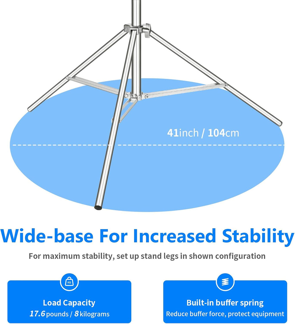 Stainless Steel Heavy Duty Light Stand 118"/300CM with Universal Adapter K725