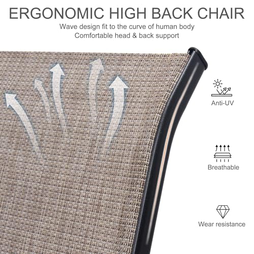 Outdoor Patio Stackable Dining Chairs Set of 4 All-Weather Textilene Y9093