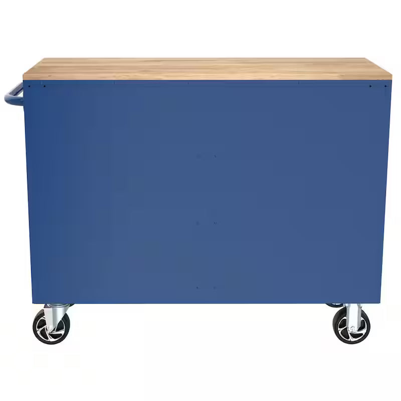 46 in. Gloss Blue Mobile Workbench Cabinet D2572