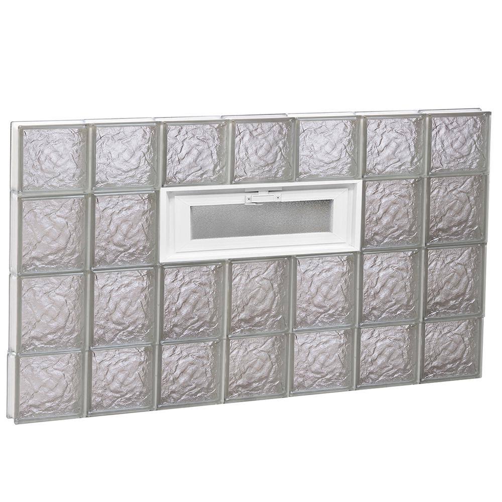 Ice Pattern Frameless Replacement Glass Block Window F1761