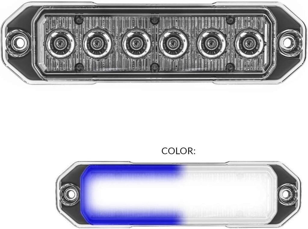 Red/Blue 18W LED Strobe Light, Pack of 2 B690