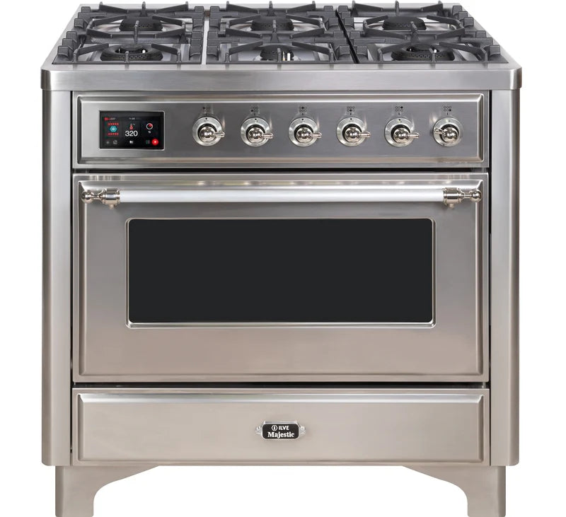 36 Dual Fuel Natural Gas Range in Stainless Steel P399