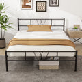 Full Size Metal Platform Bed Frame with Headboard and Footboard V64181