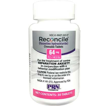 Fluoxetine Hydrochloride 64-mg Tablets for Dogs U927