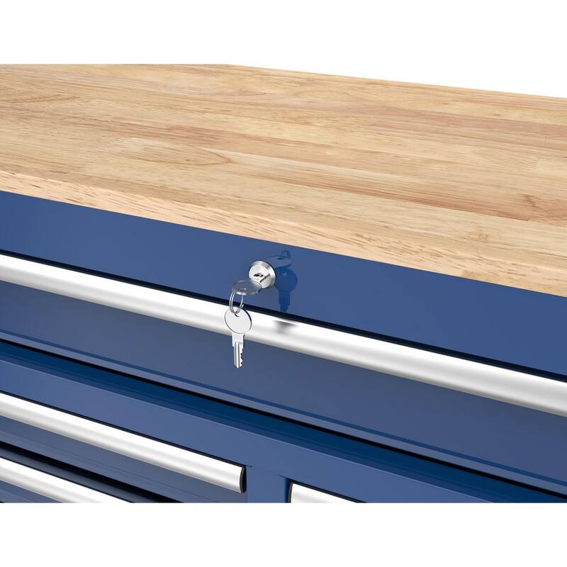 46 in. Gloss Blue Mobile Workbench Cabinet D2572