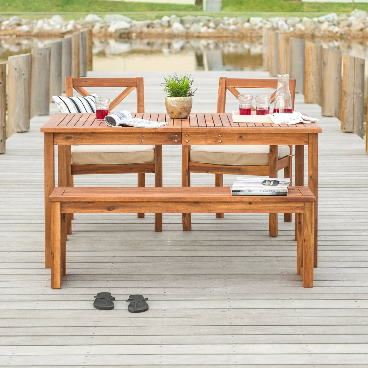 4-Piece Acacia Outdoor Dining Set Z65664