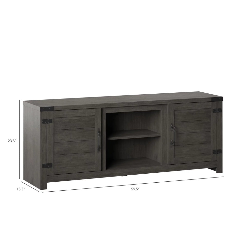 Weathered Gray TV Stand with Planked Doors X69240