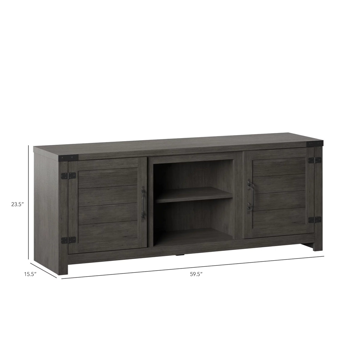 Weathered Gray TV Stand with Planked Doors X69240