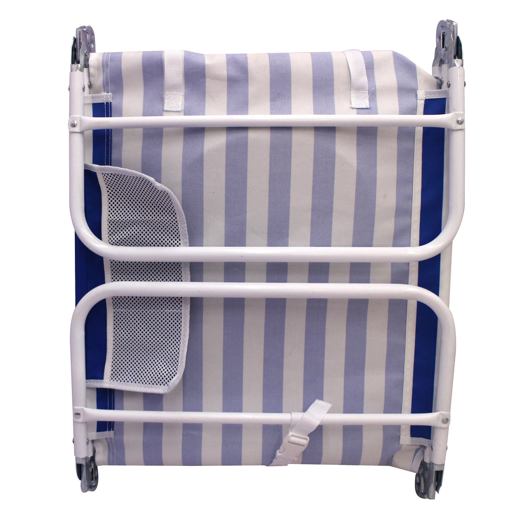 Blue & White Stripe Folding Beach Lounger 2-Pack L666