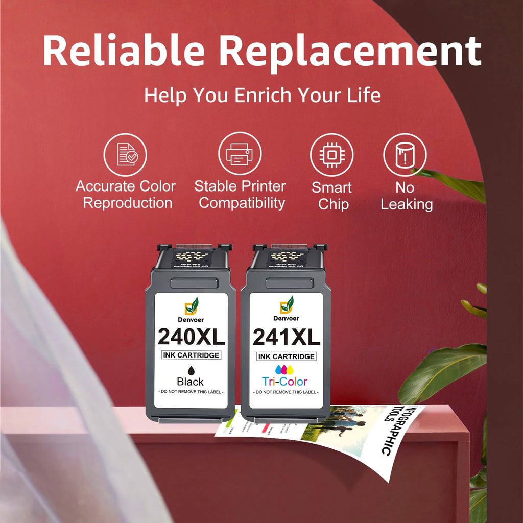 240XL Ink Cartridges 1 Black 1 Tri-Color K470064