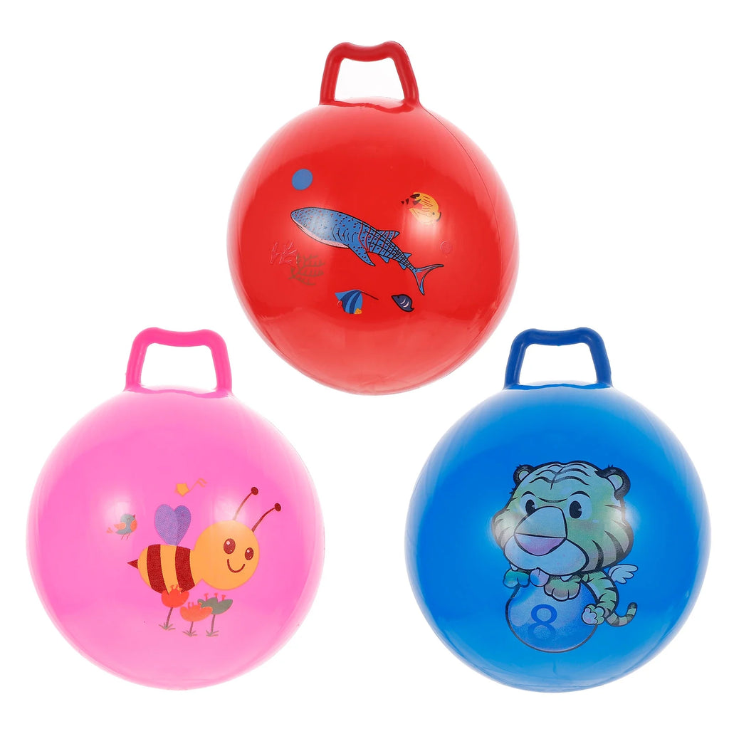 3Pcs Inflatable Hopper Balls with Handle F529189