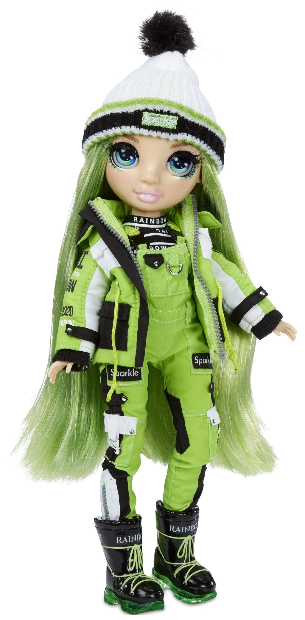 Green Winter Break Fashion Doll and Playset with 2 Complete Doll Outfits, Snowboard and Winter Doll Accessories W849884