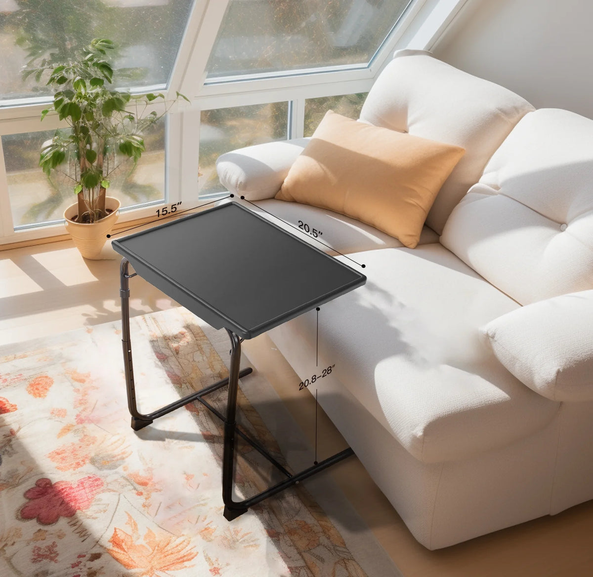 2 Pack Folding TV Tray Table Set, Black W6568