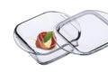 Clear Square Mini Glass Casserole with Lid 10 Ounce A401564