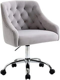 Grey Velvet Adjustable Mid-Back Office Chair E294691
