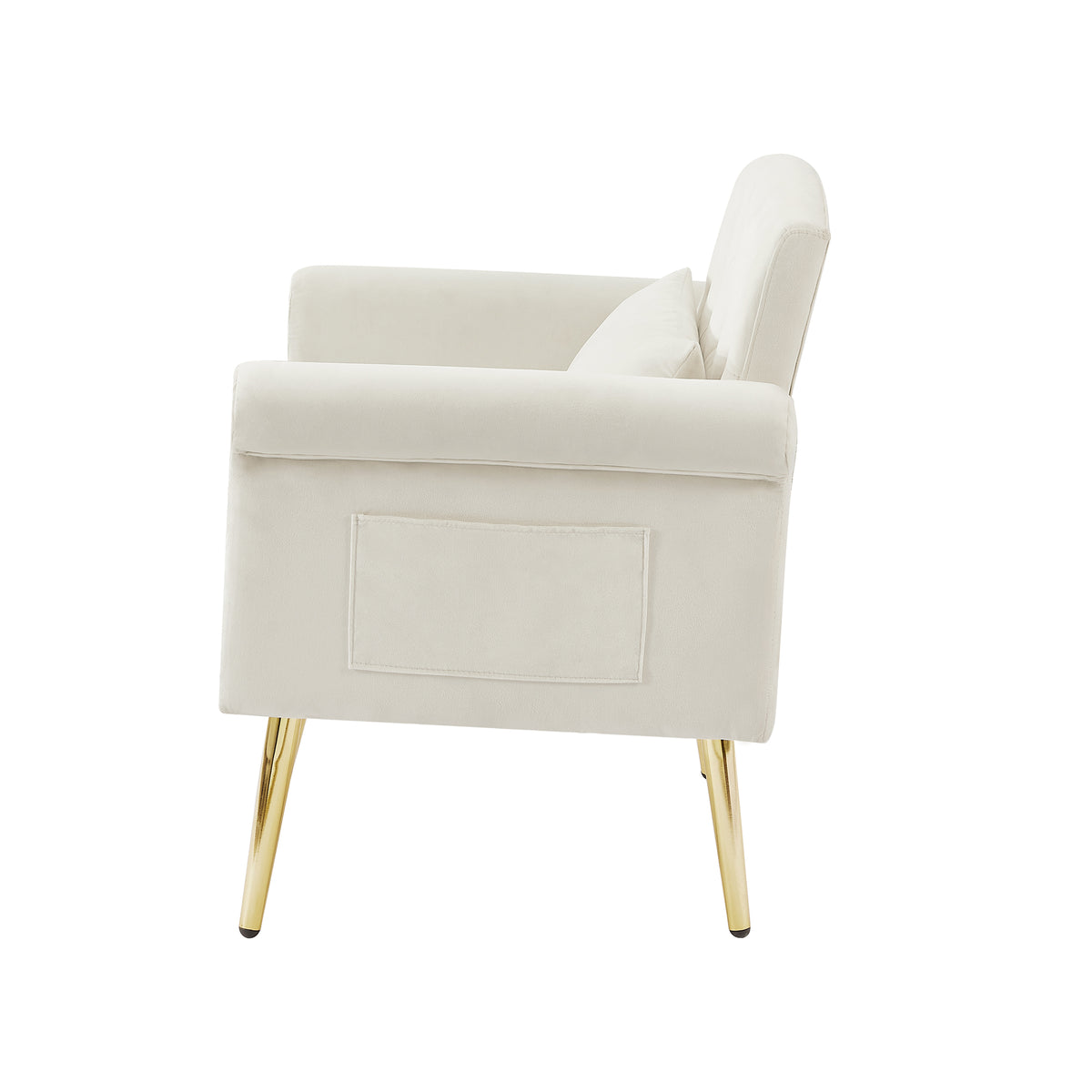 Velvet Armchair with Metal Legs D4984