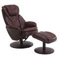 Red and Black Adjustable Swivel Recliner with Ottoman D7577