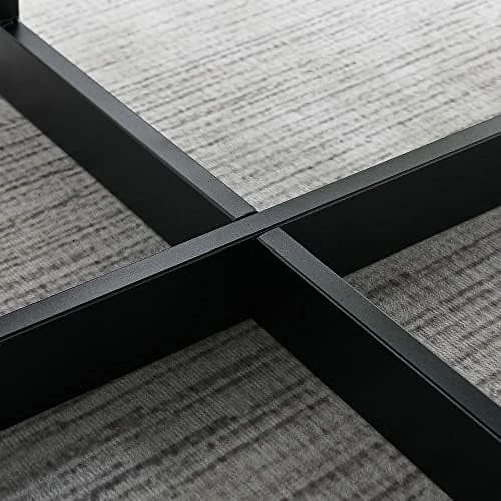 Round Solid Wood Coffee Table with Metal Legs T384