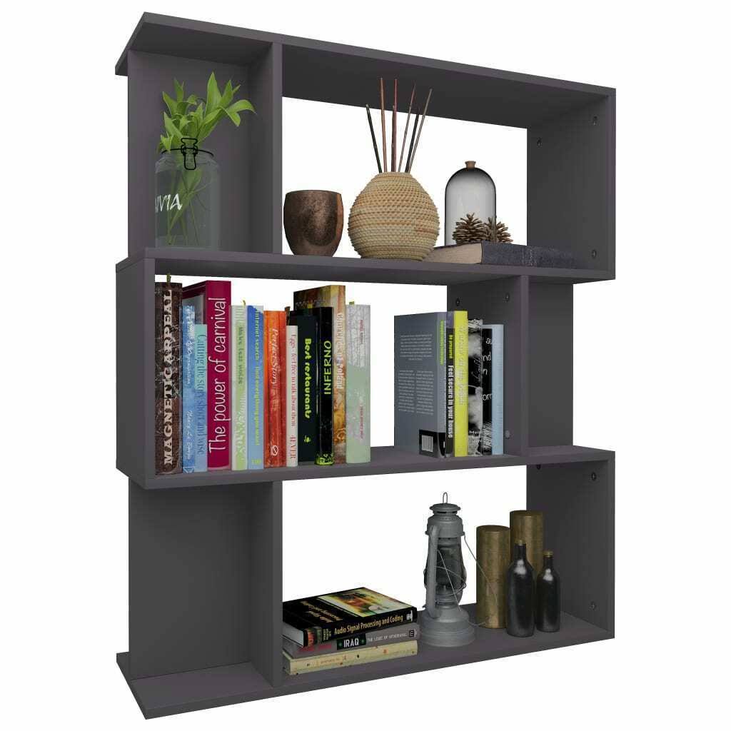 Gray Book Cabinet Room Divider Chipboard R78058
