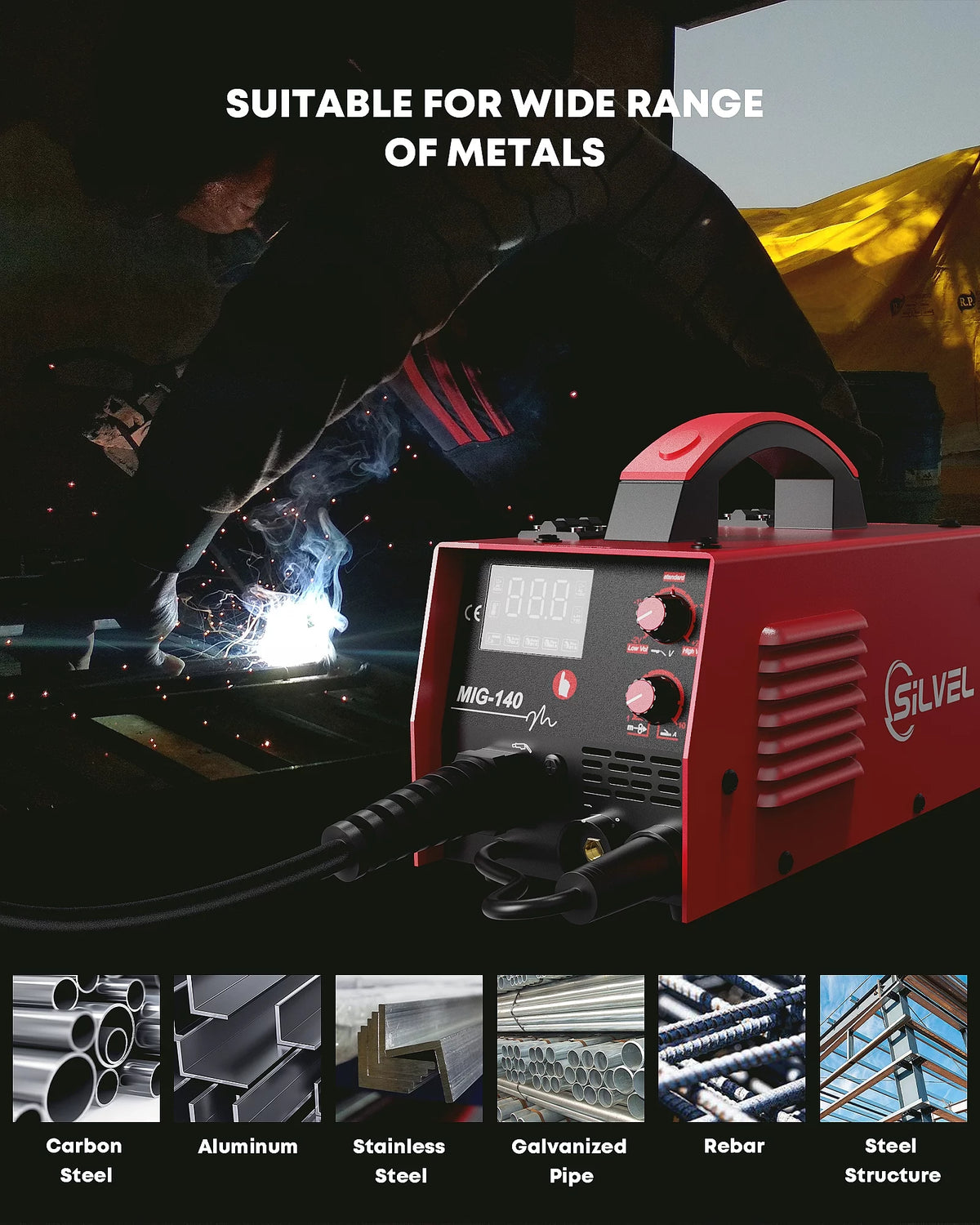 110V 3 in 1 140A MIG/Arc/Lift TIG Welding Machine B613550