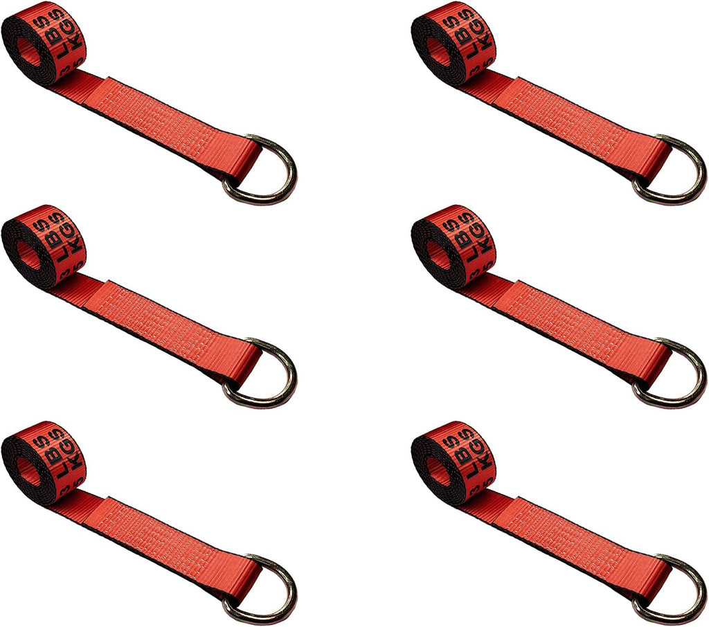 2.5 oz x 10 ft D-Ring Lasso Strap Tie Down (Yellow, 10 - Pack) T85737