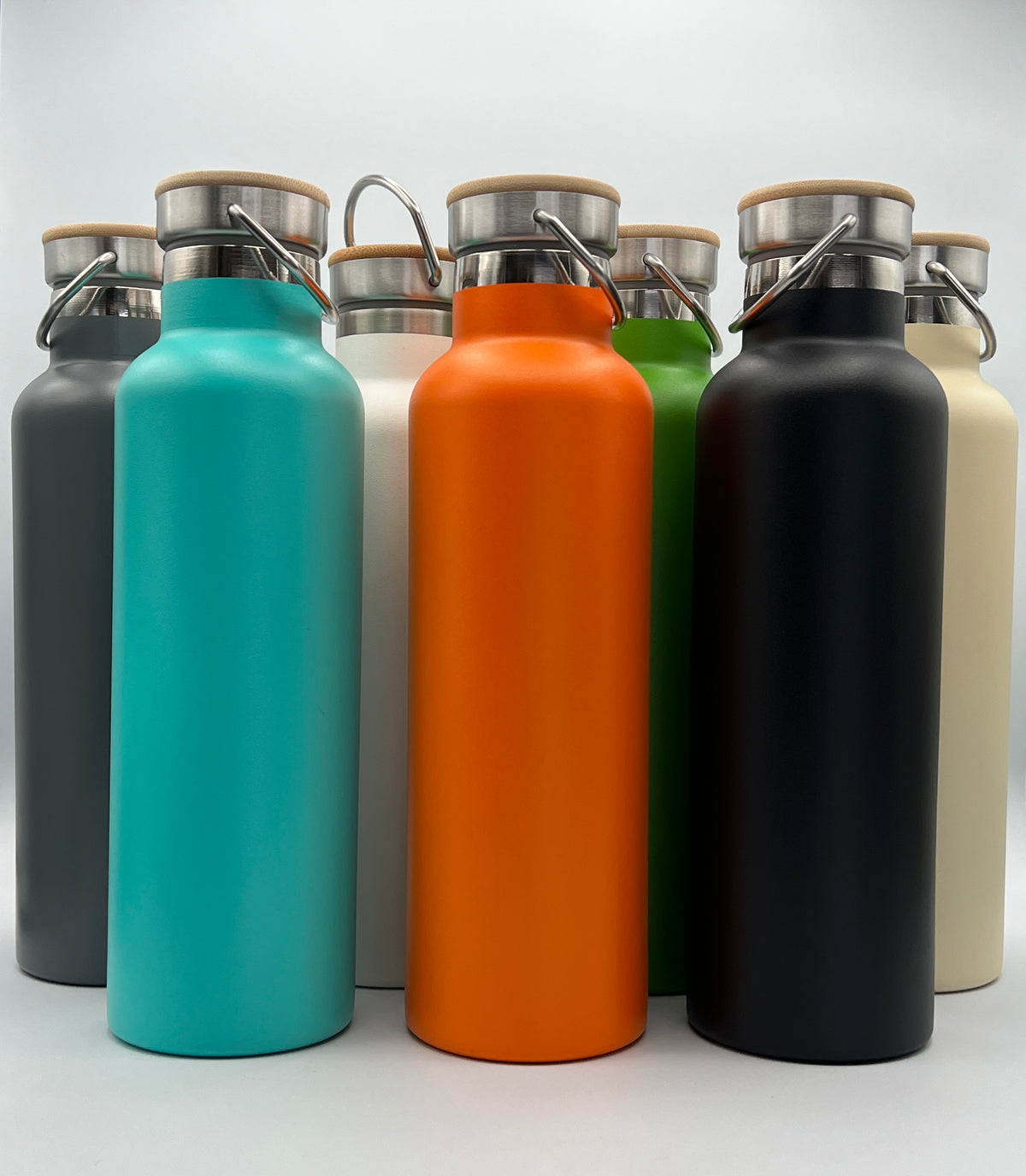 Stainless Steel Sports Water Bottles 25oz White W423645