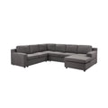Gray Linen 6-Seater U-Shape Sectional Sofa Chaise F4102