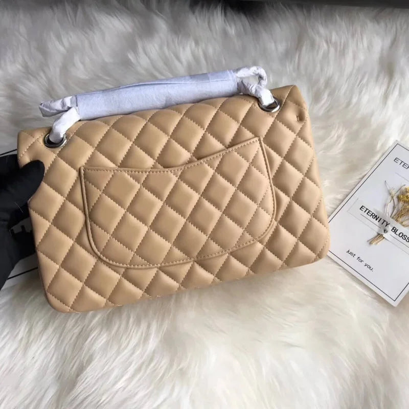 Apricot Medium Lambskin Leather Flap Bag U276