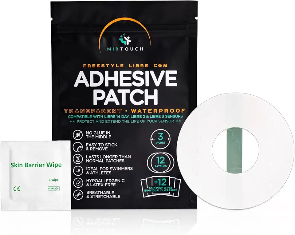 Transparent Waterproof CGM Sensor Patches Set with Skin Prep Wipes S7356