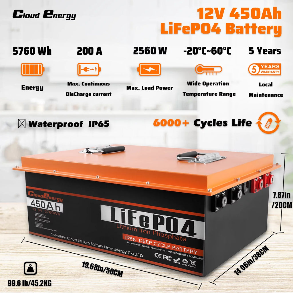 12V 150Ah LiFePO4 Deep Cycle Battery with 100A BMS V140661