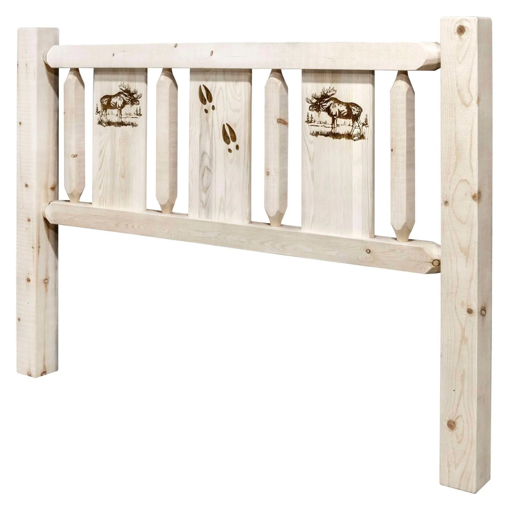 Twin Headboard with Laser Engraved Moose Design N855