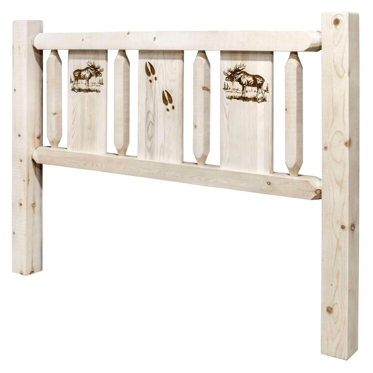 Twin Headboard with Laser Engraved Moose Design N855