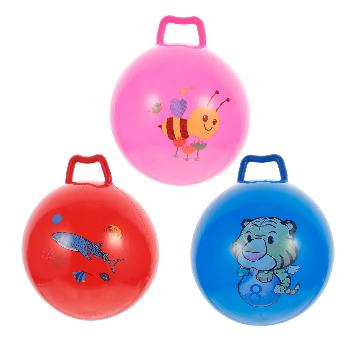 3Pcs Inflatable Hopper Balls with Handle F529189