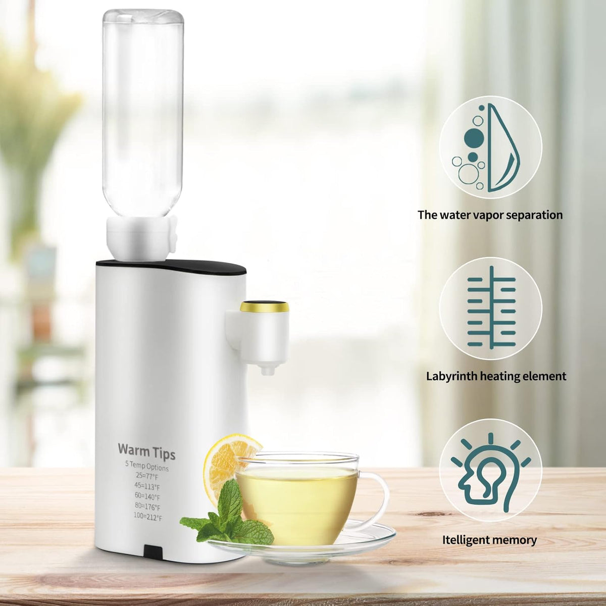 3s Instant Hot Water Dispenser Countertop with Touch Screen and Child Safety Lock U669479