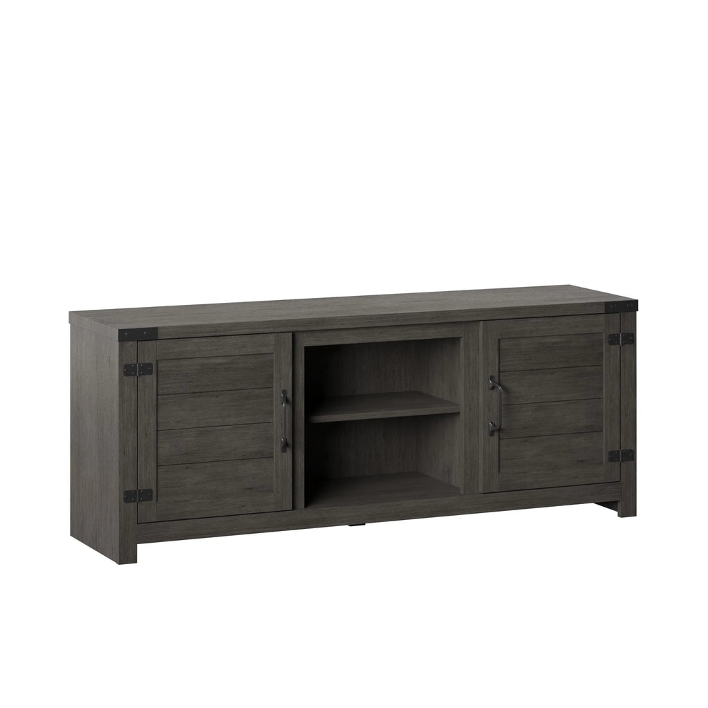 Weathered Gray TV Stand with Planked Doors X69240