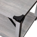 2-Tier Coffee Table with Metal Side Braces and Corner Caps Aspen Gray G3190