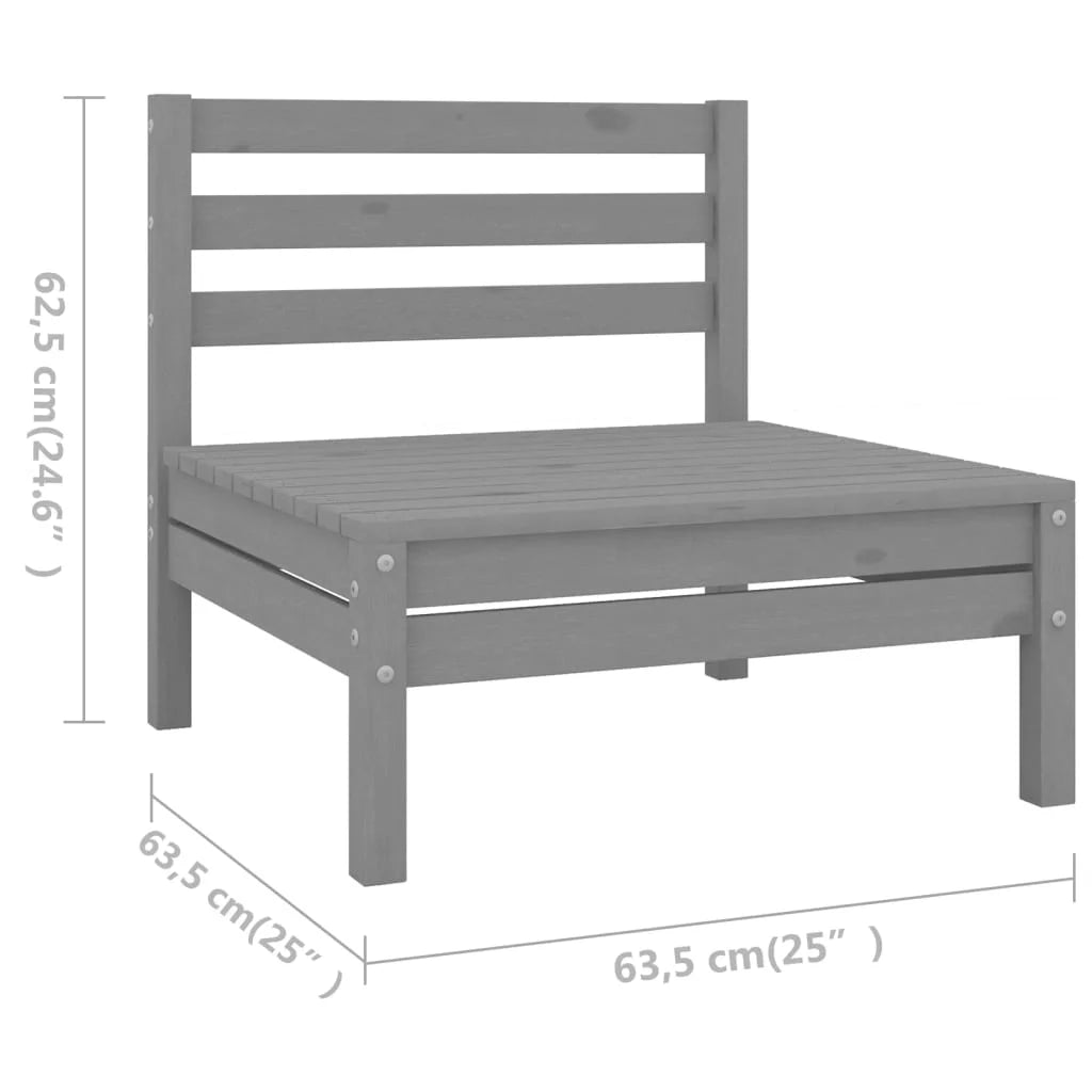 2-Seater Gray Solid Wood Sofa N27170