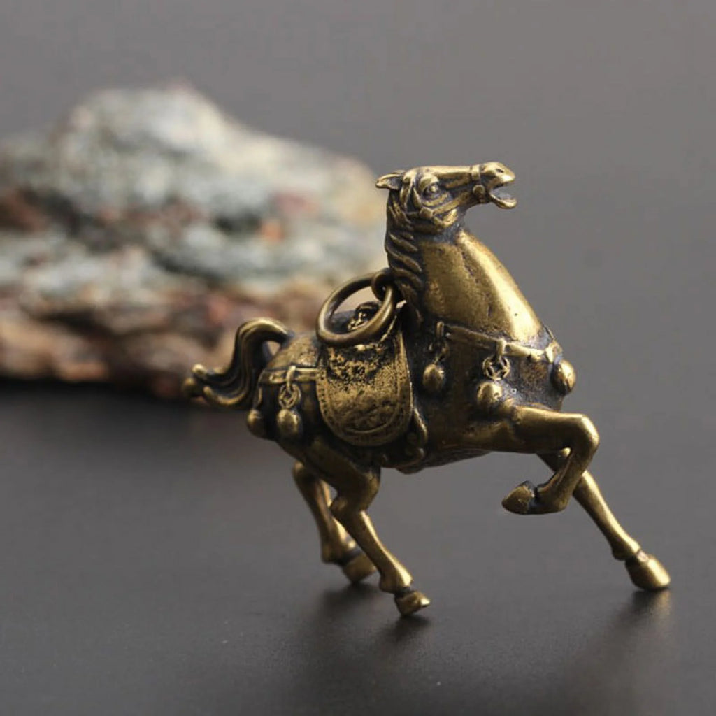Copper Race Horse Miniature Figurines Ornament Decorations Z92103